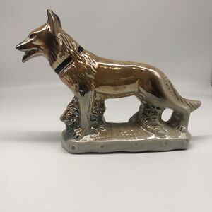 Vintage Ceramic German Shepard Dog Figurine ~ Made in Brazil